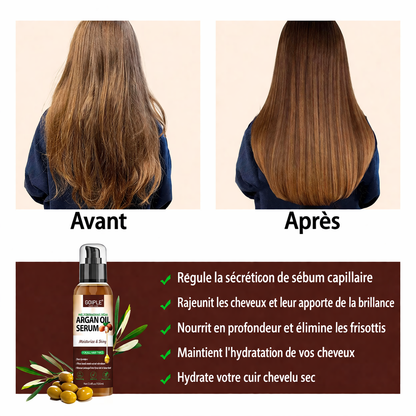 Sérum Capillaire à l’Huile d’Argan – Nutrition, Brillance et Réparation Intense | Sélection Venetha