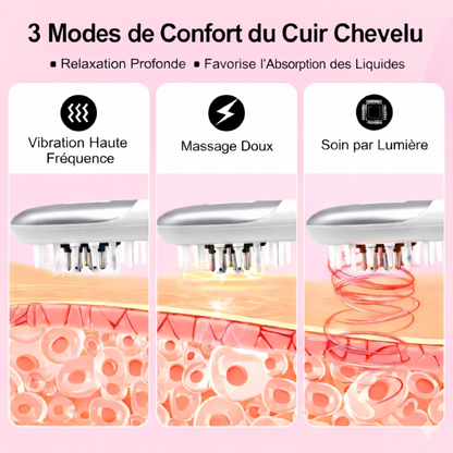 Peigne de Croissance des Cheveux EMS 3-en-1